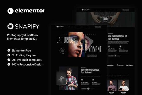 Snapify – Photos & Portfolio Elementor Template Gear