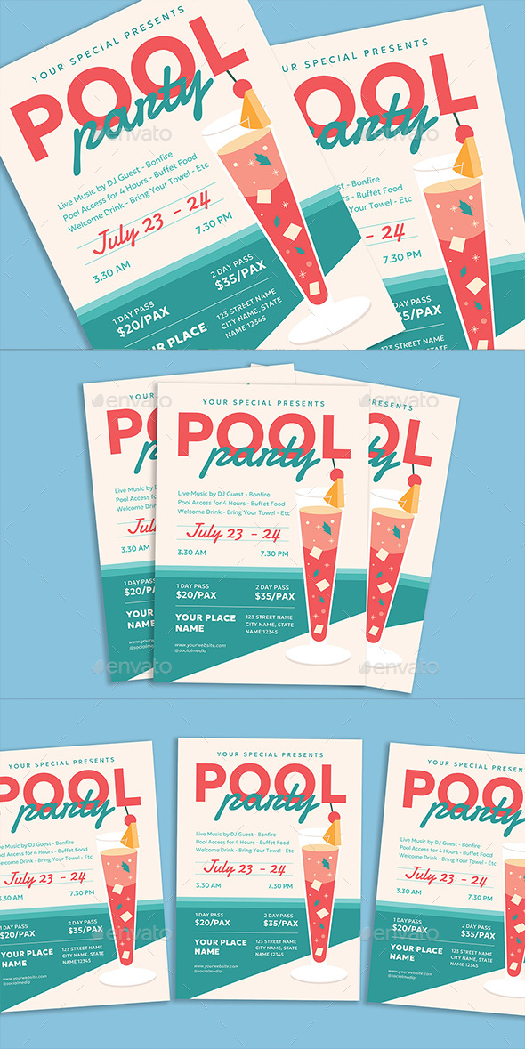 Pool Social gathering Flyer