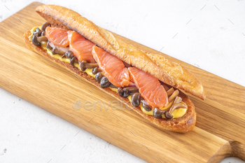 Salmon mushroom sandwich