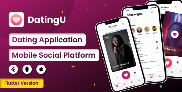 DatingU Relationship App – Flutter Android/iOS Fats Utility With Admin Panel