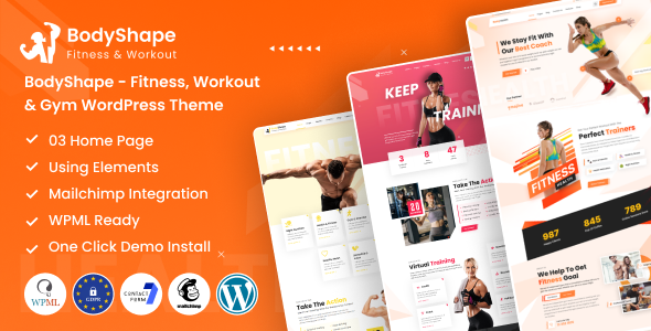 BodyShape – Well being, Exercise & Gymnasium WordPress Theme