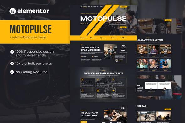 MotoPulse – Bike Storage Elementor Template Package