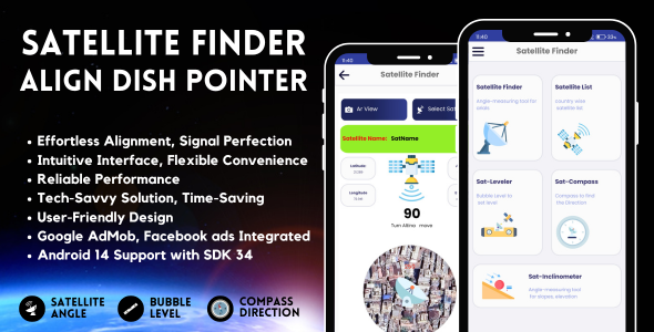 Satellite tv for pc Finder Align Dish Pointer with AdMob Adverts Android