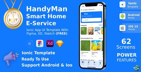 Orderly Residence E-Supplier ANDROID + IOS + Figma + XD + Sketch | Ionic | Handyman