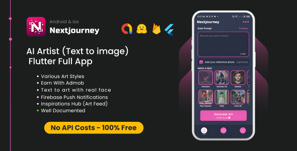 Nextjourney: AI Artwork work Generator App Corpulent Flutter App