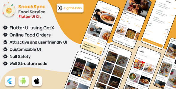 SnackSync Meals Service App | iOS/Android – Flutter UI Package