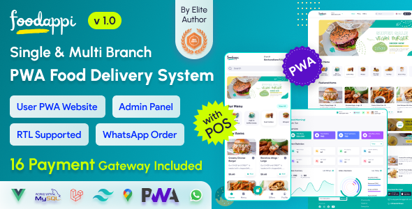 FoodAppi – PWA Meals Present Map and WhatsApp Menu Ordering with Admin Panel | Restaurant POS