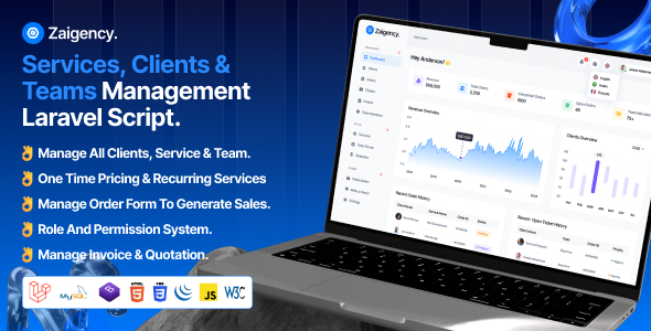 Zaigency – Companies and merchandise, Purchasers & Teams Administration Laravel Script