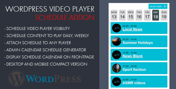 Video participant Schedule AddOn for WordPress