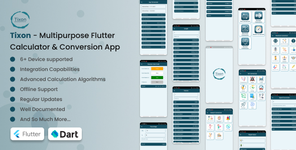 Tixon – Multipurpose Flutter Calculator & Conversion App