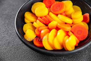 carrot cut back vivid vegetable carrots cut back into rings carrot salad present cooking appetizer meal