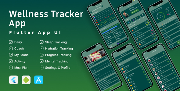 Wellness Tracker App Flutter UI Tools