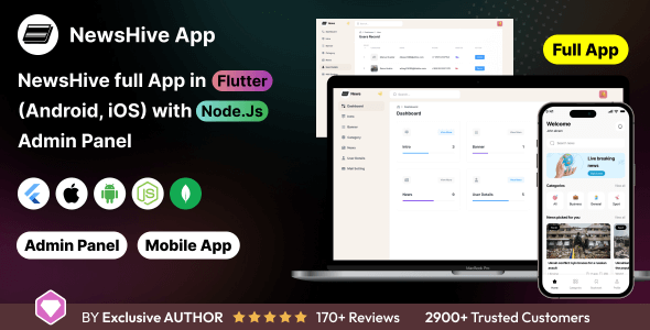 NewsHive: Flutter Beefy App (Android, iOS) with NodeJs Backend | BuzzStream App