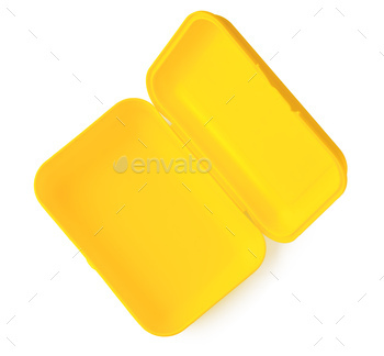 Plastic meals field remoted on white background