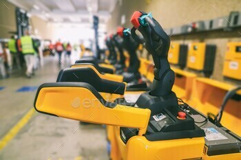 forklift charging room – end-up of forklifts being recharged