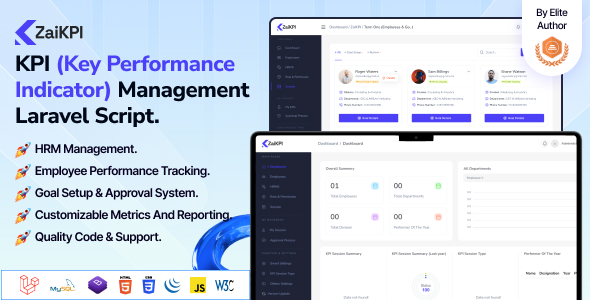 ZaiKPI – KPI (Key Efficiency Indicator) Administration Laravel Script.