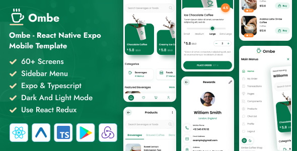 Ombe – React Native Expo eCommerce Cell App Template