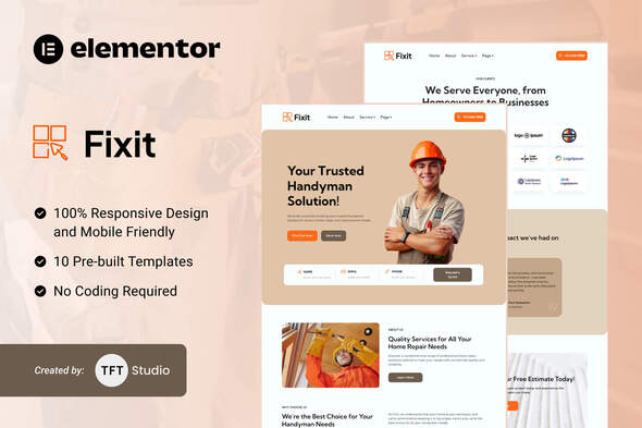 Fixit – Handyman Companies and merchandise Elementor Template Tools