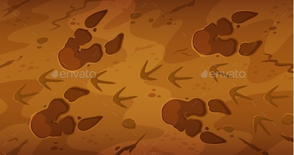 Prehistoric Dinosaur Fossil Footprints Background