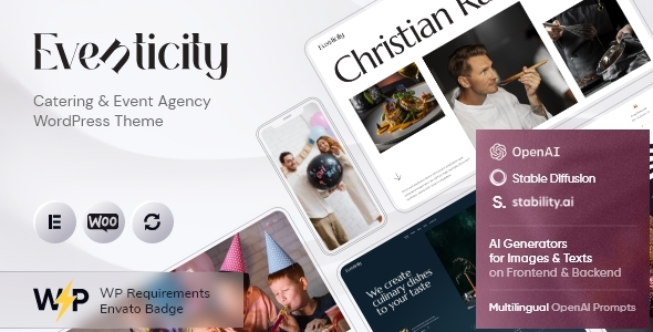 Eventicity – Catering & Event Company WordPress Theme