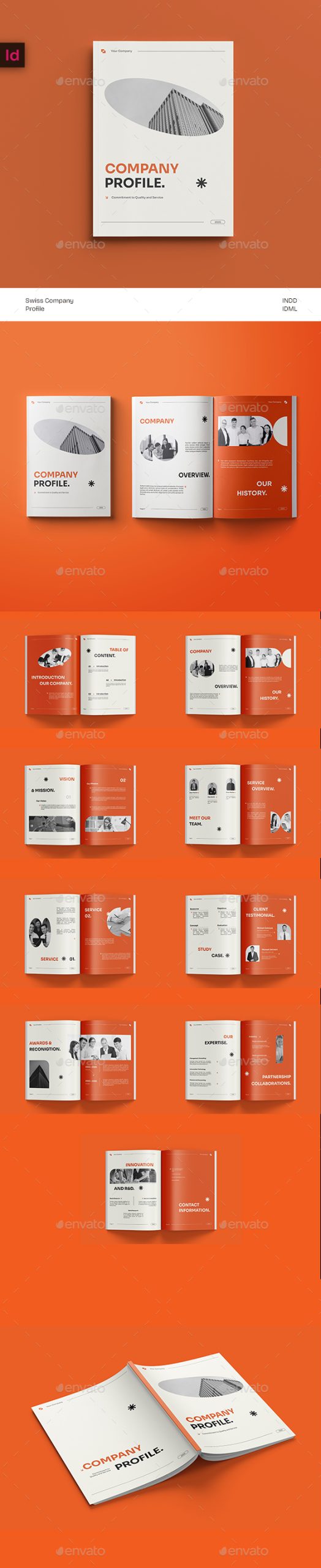 Orange White Swiss Agency Profile Recordsdata