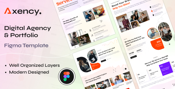 Axency – Digital Company & Portfolio Figma Template