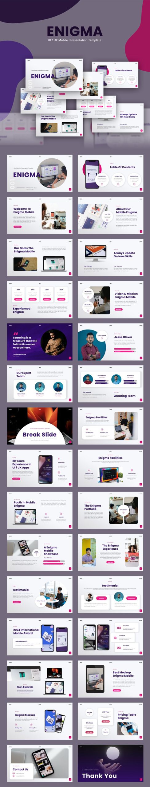 Enigma – UI/UX Cell  Keynote Template