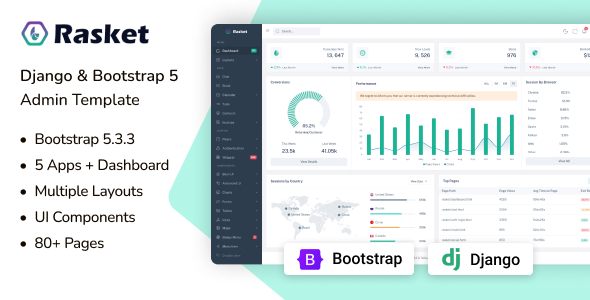 Rasket – Django & Bootstrap Admin Dashboard Template