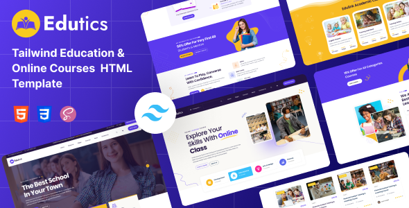 Edutics – Tailwind Schooling & On-line Capabilities HTML Template