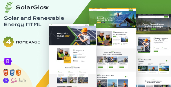 Solarglow – Photo voltaic & Renewable Vitality HTML Template