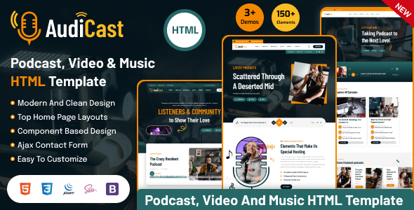 Audicast – Podcast, Video & Music HTML Template