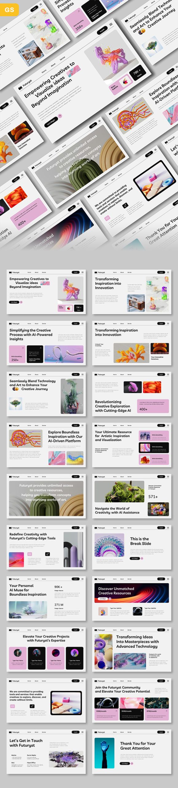 Futuryst – Synthetic Glowing Google Slides Template