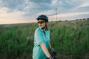 Girl Driving a Mountain Bike on a Grime Route Blueprint Suburbia