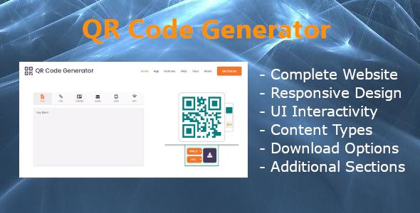 QR Code Generator – Complete Responsive Web area