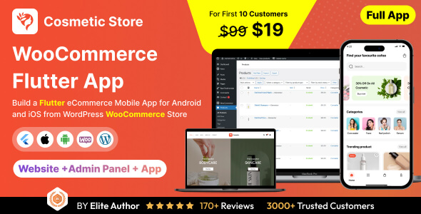 Magnificence Retailer App – E-commerce Retailer app in Flutter 3.x (Android, iOS) with WooCommerce Paunchy App