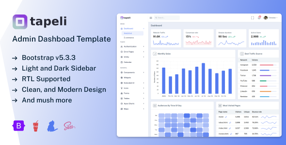 Tapeli – Responsive Bootstrap 5 Admin UI Package