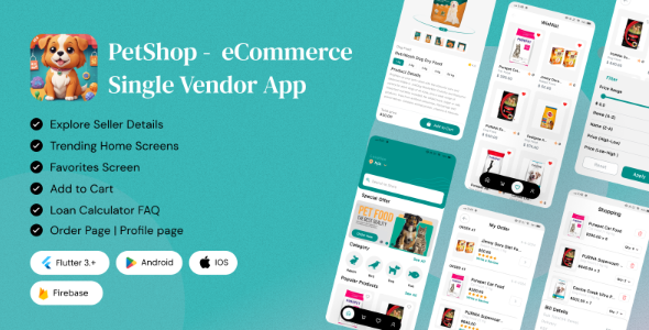 Petshop – eCommerce Single Supplier App With Admin panel