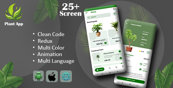 GardenPlants – Bewitch Nursery Vegetation | Dwelling Yard Plant | E-comm React Native iOS/Android App Template