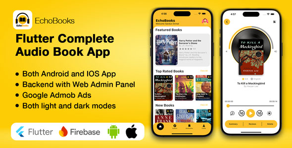 Flutter Audio E book App with Admin Panel – EchoBooks