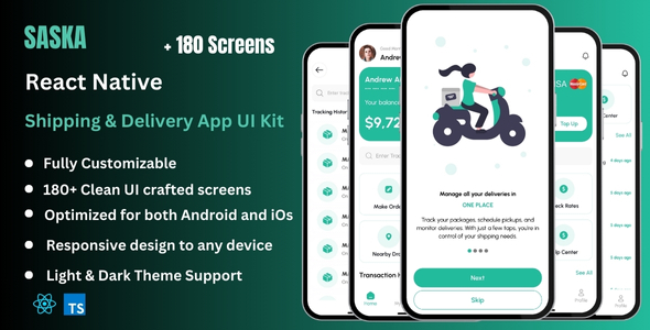 Saska – Transport & Transport React Native CLI App Ui Package
