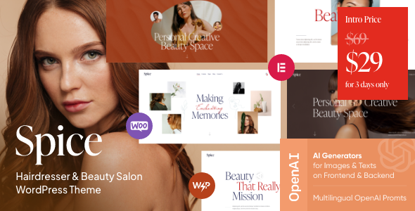 Spice – Magnificence & Hair Salon WordPress Theme