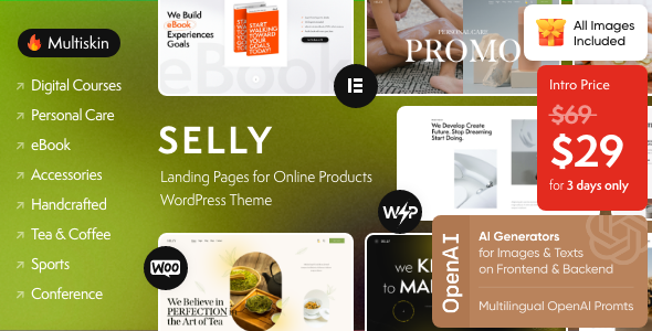 Selly – Promoting and advertising Landing Web page WordPress Theme