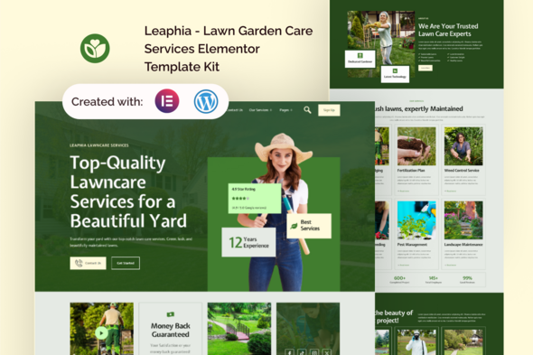 Leaphia – Yard Yard Care Firms Elementor Template Package