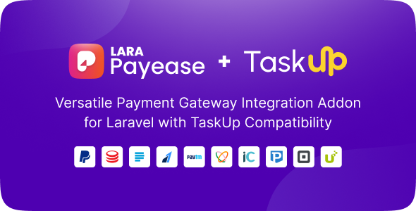 Lara PayEase: Versatile Cost Gateway Integration Addon for TaskUp