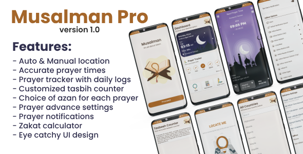 Musalman Professional App: Prayer Instances, Tasbih Counter, Zakat Calculator & Extra