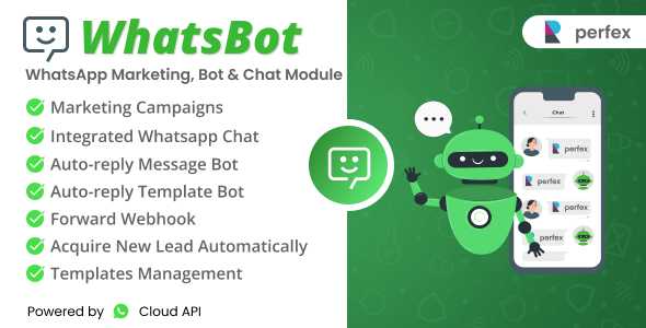 WhatsBot – WhatsApp Promoting and advertising and advertising, Bot & Chat Module for Perfex CRM