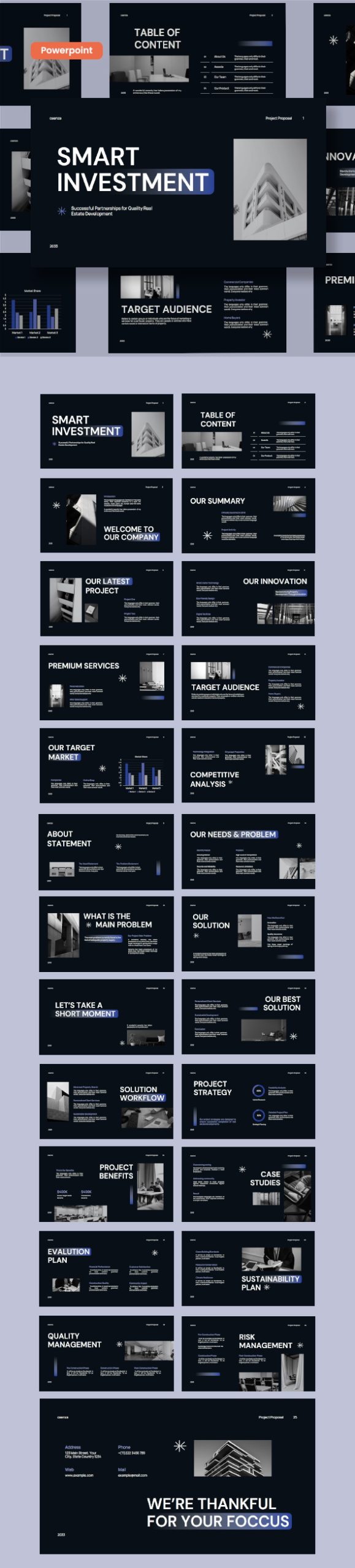 Shaded Blue Gradient Minimalist Venture Proposal PowerPoint Presentation