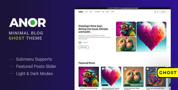 Anor – Weblog & Journal Ghost Theme
