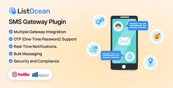 SMS Gateway Plugin – Listocean Categorised Adverts Itemizing Market Platform