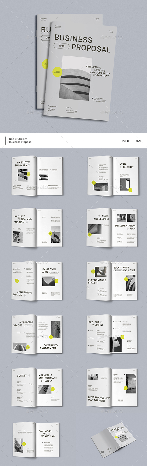 Gray Yellow Neo Brutalism Change Proposal  Structure Recordsdata